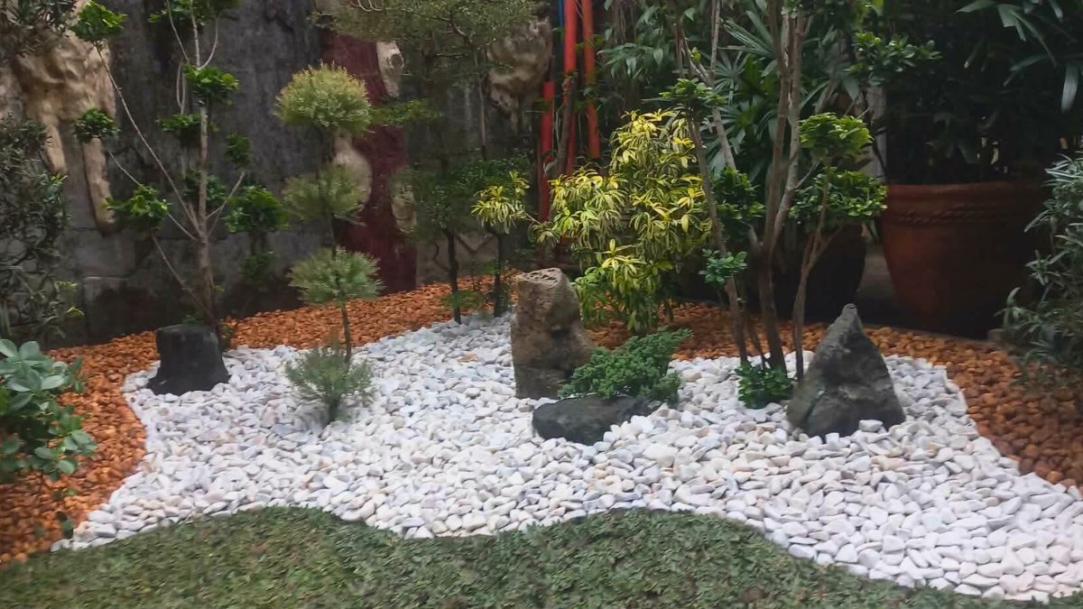 White stone zen garden
